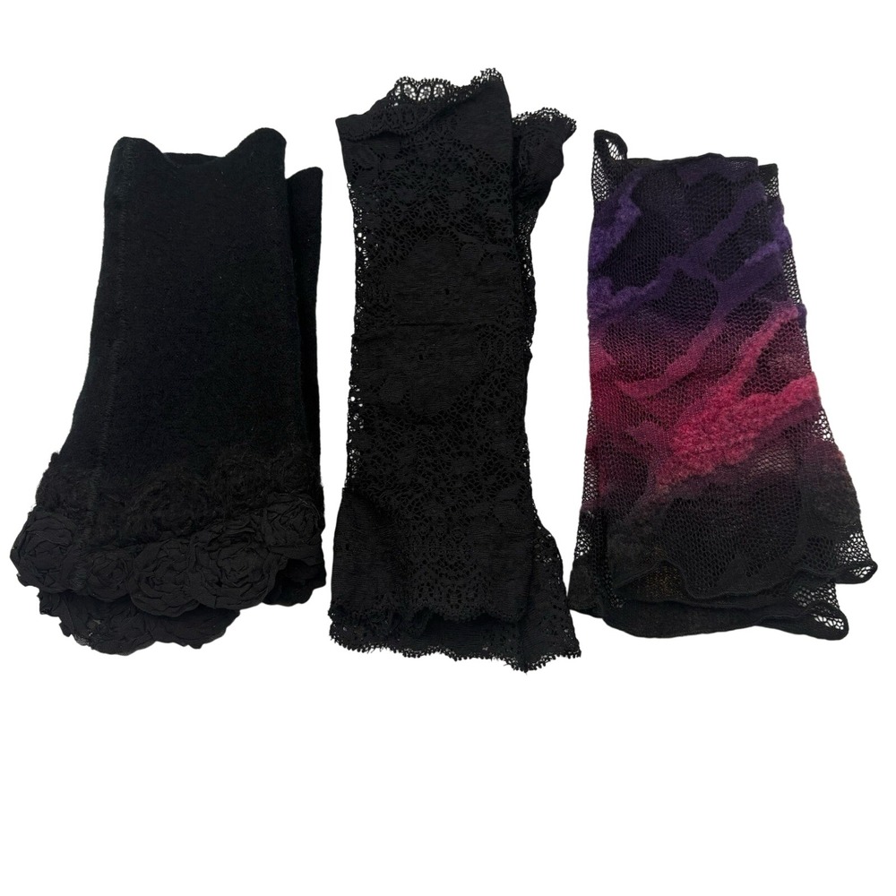 Arm Warmer Gloves One Size Womens Set Of 3 Dark Feminine Fairy Lace Luxury Color